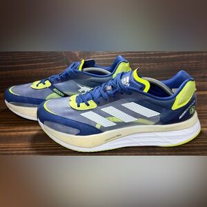 Adidas Adizero Boston 10 Men’s Size 11 Shoes Blue Yellow White Athletic Sneakers